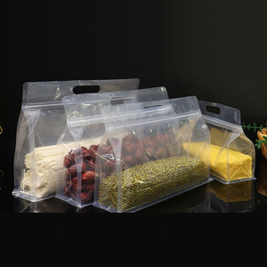 Custom Plastic Flat Bottom Zipper Pouch Food Nuts Storage Pouches Clear ZipLock Self Sealing <b>Packaging</b> <b>Bag</b> - Product Image 3