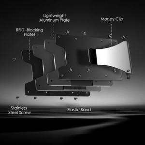 Porte-cartes fin en alliage d'aluminium, portefeuille minimaliste avec pince à billets pour les voyages - Product Image 6