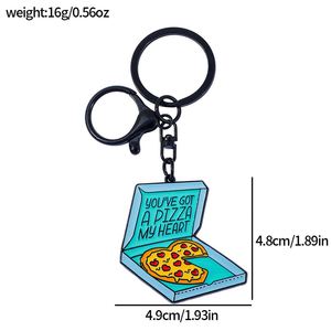 Nuevo Llavero de Moda con Colgante de Pareja de Pizza de Dibujos Animados, Joyería de Aleación de Zinc - Product Image 5