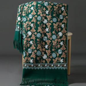Châle en cachemire brodé floral épaissi automne hiver Pashmina femmes chinoises chaud grand Style ethnique Cape motif imprimé