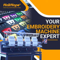 Machine à broder Holihope à 4 têtes et 15 aiguilles, logos multicolores, configuration instantanée, multiplie votre efficacité par quatre