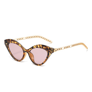 Maidis Cat Eye Sunglasses White Frame Chain Design Women UV400 Protection Fashion Glasses - Product Image 5