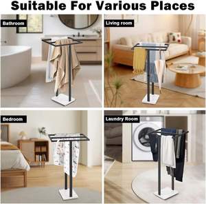 Portasciugamani Moderno Personalizzabile <span class=keywords><strong>per</strong></span> Casa e Hotel, Supporto da Terra <span class=keywords><strong>per</strong></span> Bagno e Toilette - Product Image 4