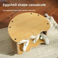 Griffoir pour chat en carton ondulé multifonctionnel en forme de coquille d'œuf avec balles de jeu, maison-nid d'intérieur surélevée et empilable