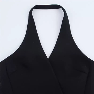 <span class=keywords><strong>Abito</strong></span> Corto <span class=keywords><strong>Estivo</strong></span> 2025 Personalizzato, Nuovo Modello con Chiusura a Doppio Petto, Tasche con Patta, Collo Halter a V, 3608536, Lavabile in Lavatrice, Naturale - Product Image 2