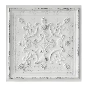 Pannelli in rilievo 3D pannello decorativo per interni in piastrelle di latta decorativa per Cafe Club Salon PL07 Distress crack bianco nero