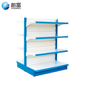 מדף גונדולה מסחרי מתכוונן מברזל לסופרמרקט - הרכבה קלה ללא ברגים, מדפים עמידים לעומס קל לחנויות - Product Image 3