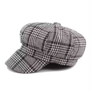 Casquette Gavroche Femme 2024 Tendance en Coton Sergé à Carreaux Style Coréen/Japonais Décontracté/Sport Printemps - Product Image 4