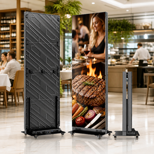 Écran LED pliable d'intérieur avec WiFi, design à roulettes à 180 degrés, 640 x 1920, pour la publicité de menus d'hôtels et de restaurants - Product Image 2