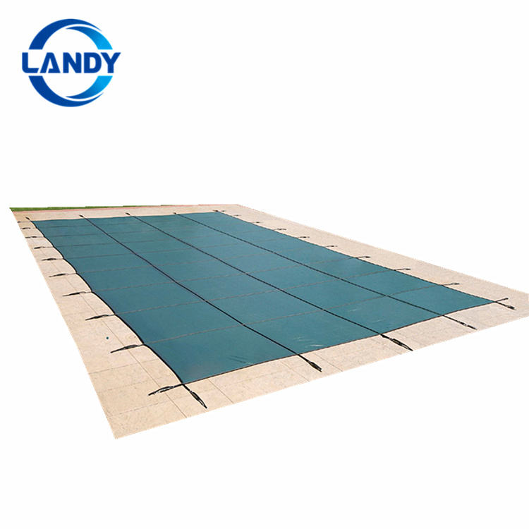 Couverture de piscine en maille verte