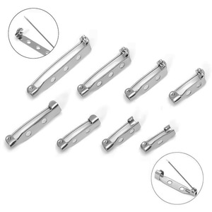 Base de broche à épingle de sûreté |   Barre de verrouillage rotative en acier inoxydable plaqué or PVD 18 carats avec trous pour la fabrication de badges de corsage DIY - Product Image 3