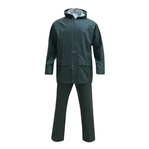 100% PU 0.45mm Impermeável Rain Jacket com Calças Com Capuz Raincoat Rain Suit Atacado para Equipamento De Golfe De Pesca