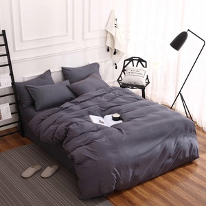 Nhà Máy Bán buôn tùy chỉnh 100% polyester Duvet cover <span class=keywords><strong>Set</strong></span> sợi nhỏ màu gối dệt bộ đồ giường đặt - Product Image 6