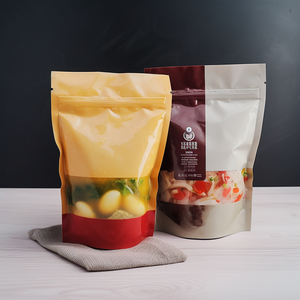 Sacs refermables de marque, qualité alimentaire, pochettes debout, fermeture éclair, impression couleur, papier kraft, feuille d'aluminium argentée, Tyvek, bulles - Product Image 1