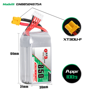 GAONENG GNB 4S 850MAH 14.8V 75C XT30 Steker Konektor LiPo Baterai FPV RC Drone 250 Inci Quads - Product Image 3
