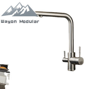 صنبور مطبخ وايون احترافي بفلتر ثلاثي المراحل من الفولاذ المقاوم للصدأ المصقول مع فوهة عالية - Product Image 6