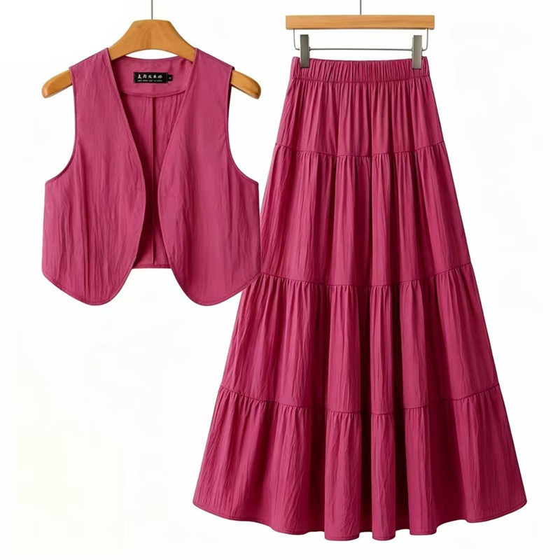 New Summer Women's Two-Piece Set Fashion Printed Mid-Rise Sexy Strappy Flared Skirt Outfit · image 3