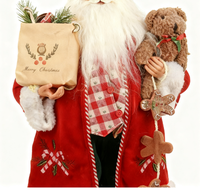 Décorations de noël fait à la main tissu écologique en plastique père noël décor à la maison centre commercial fenêtre scène Arrangement Figurine