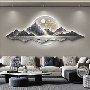 Decoración de Pared de Lujo con Luz LED, Pintura 3D en Porcelana, Arte Decorativo <span class=keywords><strong>para</strong></span> Colgar en la Pared, <span class=keywords><strong>para</strong></span> <span class=keywords><strong>Sala</strong></span> de Estar - Product Image 2