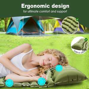 Colchoneta Inflable Ultraligera Impermeable con Almohada Integrada, Bomba de Pie, Revestimiento de TPU, Ergonómica, Compacta para Senderismo y Camping - Product Image 3