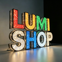 Lettres en acrylique 3D LED étanches à effet lumineux étoile diamantée pour publicité directionnelle, couleurs personnalisables