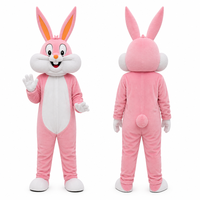 Hasen-Maskottchen-Kostüm Umweltfreundlicher Atmungsaktiver Plüsch-Hasenanzug Hochsichtbares Netz-Schaumstoffkopfteil 4 Farben Halloween TV/Film Unisex