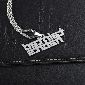 OEM nhà máy làm cho riêng của mình Thư Kim Loại Logo thép không gỉ Bạc vòng cổ tùy chọn chuỗi Đồ trang sức - Product Image 6