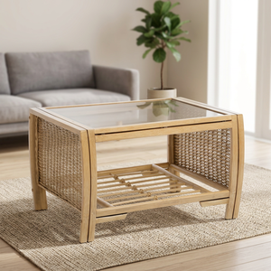 Modern Woven <b>Rattan</b> Round Coffee <b>Table</b> Made in Vietnam Eco-friendly Materials Home Furniture & Decor Wholesale - Product Image 1