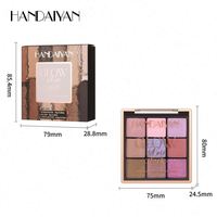 Palette de maquillage 3-en-1 HANDAIYAN, fard à paupières, blush, illuminateur, kit tout-en-un, design à 3 couches, trousse de maquillage portable pour les voyages, cosmétiques