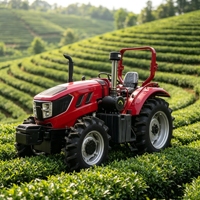 Tractor Agrícola Diésel 4x4 de 90HP con Sistema PTO Hidráulico y Enganche de Tres Puntos