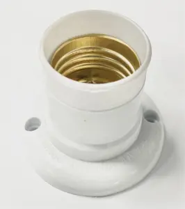 E27 white plastic ceiling straight light bulb holder lampholders edison screw fitting lamp base socket replacement