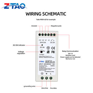 एमडीआर श्रृंखला/एकल उत्पादन औद्योगिक दीन रेल माउंट स्विचिंग बिजली की आपूर्ति MDR-10W 20w 40w 60w 100 24v 12v आउटपुट करंट 1a - Product Image 4