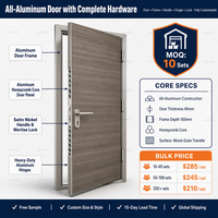 Porte en aluminium moderne sur mesure - Durable, résistante au feu et à l'eau, faible entretien, installation facile, écologique pour la maison et le commerce