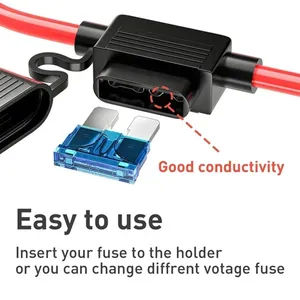 Mini boîte à fusibles pour voiture Type de lame Porte-fusible en ligne étanche pour 2V 30A Prise d'interrupteur de coupure de fil pour motos de voiture - Product Image 5