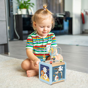 木製アクティビティビーズビジーボックス多機能スペースロケット形状仕分けビーズ迷路ボックスおもちゃ子供用 - Product Image 5