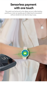 Para relojes de niña de lujo DT5 Mini Pantalla de 1,27 pulgadas soporte de ciclo fisiológico femenino pago NFC ritmo cardíaco paso reloj inteligente mujeres - Product Image 4