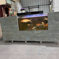 Aquarium mobile en acier inoxydable pour poissons, aquarium hors sol avec système de filtration, aménagement paysager et décoration de terrasse.