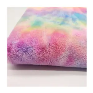 100% Polyester Colourful Dyed Baby Blanket Artificial Fleece Rainbow Fabric For Clothing