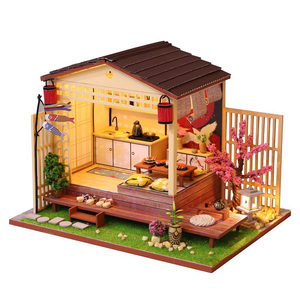 Kit de Nook à Livres en Bois en Gros, Miniature de Jardin Sakura Tatami Japonais à Faire Soi-Même, Maison de Poupée Artisanale Orientale avec LED, Stock en Gros, Cadeau - Product Image 1