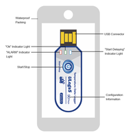 Registrador de datos de temperatura Usb IP67 impermeable de alta precisión Registrador DE DATOS desechable Informe PDF automático