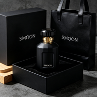 Flacon de parfum rond noir personnalisé de 100 ml, nouveau design 2026, pour hommes, flacon de parfum de luxe avec emballage en boîte