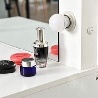 Coiffeuse vanité moderne en bois blanc avec miroir à Led, coiffeuse tendance