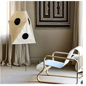 Nhật Bản Phong Cách Wabi-Sabi Phong Cách Gạo Giấy Phòng Khách Đèn Sàn LED Trà Phòng Trang Trí Bầu Không Khí Ma Mặt Đèn Sàn - Product Image 2