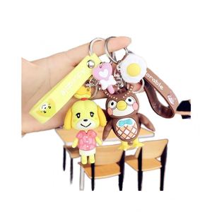 Porte-clés Animal Crossing en PVC, 5 styles, dessins animés Isabelle, Blathers, Tom Nook, Mabel, Able, en caoutchouc durable pour vos clés - Product Image 1