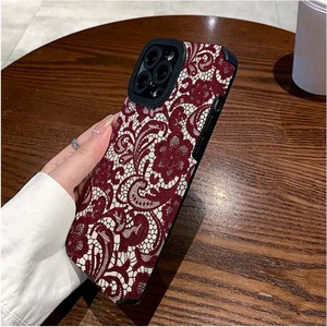 Vente - Étui de téléphone portable en cuir artificiel TPU avec motif de fleurs en dentelle rouge pour <span class=keywords><strong>iPhone</strong></span> X Xr 11 <span class=keywords><strong>12</strong></span> 13 14 15 16 17 18 Pro Max - Product Image 6