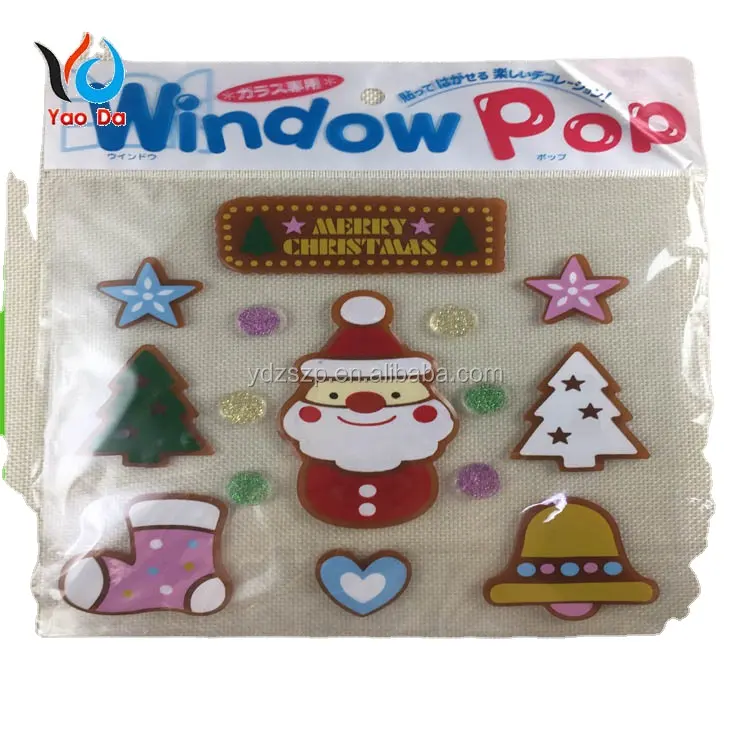 gel gems window gel art sticker glass sticker 3D silica gel sticker for windows Christmas
