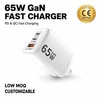 Chargeur de téléphone rapide 65W GaN PD QC3.0 2C1A, adaptateur secteur de voyage pour ordinateur portable, tablette, appareil photo, écouteurs, UE, États-Unis, Royaume-Uni, vente en gros