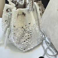 Pochette de soirée de luxe scintillante de style créateur, faite à la main, pour mariage et fête, avec logo personnalisé, vente en gros, mini sac géométrique en strass de cristal