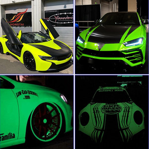 Pegatina que brilla en la oscuridad, envoltura automática de vinilo verde fluorescente, envoltura de coche - Product Image 2