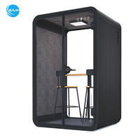 Cabine de bureau acoustique insonorisée pour 4 personnes pour hôtels utilisation en extérieur, préfabriquée pour les réunions en arrière-cour